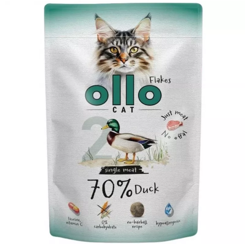 Ollo Cat Pouch No. 2 Duck 85 g - Pilnavertis šlapias maistas padaže