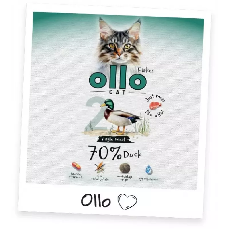 Ollo Cat Pouch No. 2 Duck 85 g - Pilnavertis šlapias maistas padaže
