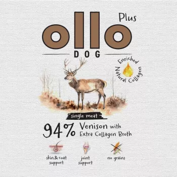 OLLO Plus Collagen Mono Deer šlapias šunų ėdalas 800g