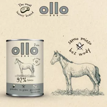 OLLO Pure Horse Mono šlapias šunų maistas 850g