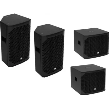 OMNITRONIC PA rinkinys AZX Passive M - 2x 10 colių pasyvios PA kolonėlės, 150W RMS/300W Peak, 8 Ohm, fanera, juodos 20000528