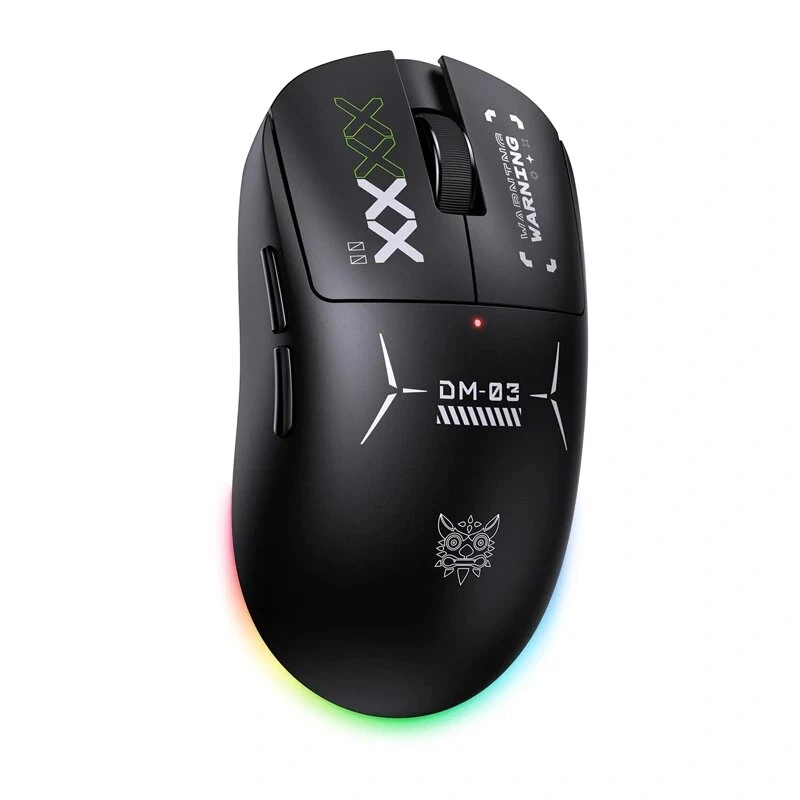 ONIKUMA DM03 RGB žaidimų pelė – laidinė optinė 6400 DPI, 7 programuojamų mygtukų, ergonomiškas dizainas dešinei rankai, juoda