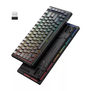 ONIKUMA G83 Gaming Keyboard (Black) - Mechaninė RGB apšviesta laidinė USB pilno dydžio klaviatūra su mėlynais jungikliais