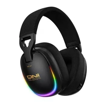 ONIKUMA GT805 laidinis žaidimų ausinių komplektas su RGB LED, 50mm garsiakalbiais, lanksčiu mikrofonu (juoda)