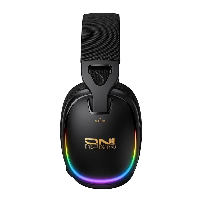 ONIKUMA GT805 laidinis žaidimų ausinių komplektas su RGB LED, 50mm garsiakalbiais, lanksčiu mikrofonu (juoda)