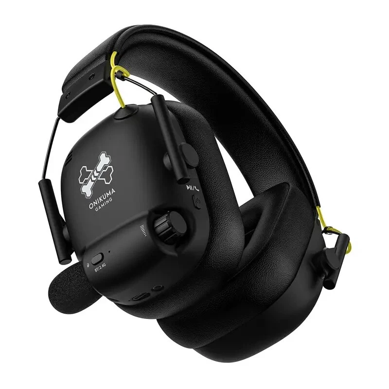 ONIKUMA GT888 žaidimų ausinės (juodos) – laidinės ausinės su 50 mm tvarkyklėmis, RGB apšvietimu, 3,5 mm ir USB jungtimis