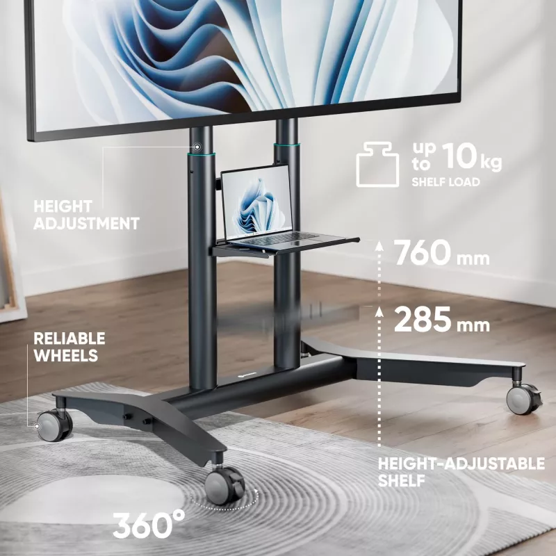 ONKRON TS1871-G Mobilus TV stovas 55–90 colių, grafitas