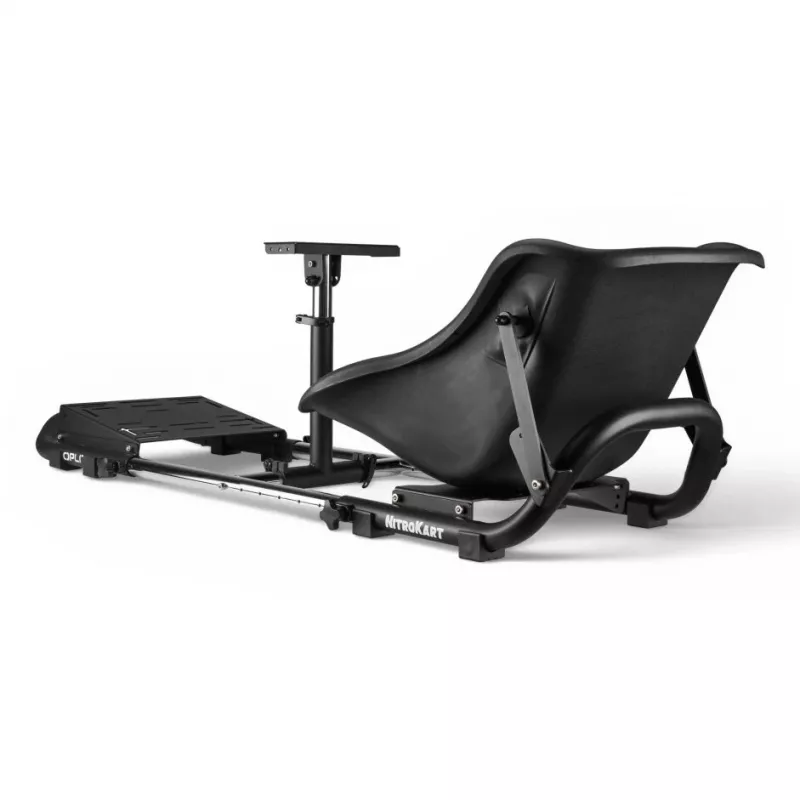 Oplite 104317 NitroKart V2 Racing Cockpit – Juodas plieninis sim racing rėmas su atlenkiama kėde