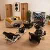 Oplite 104317 NitroKart V2 Racing Cockpit – Juodas plieninis sim racing rėmas su atlenkiama kėde