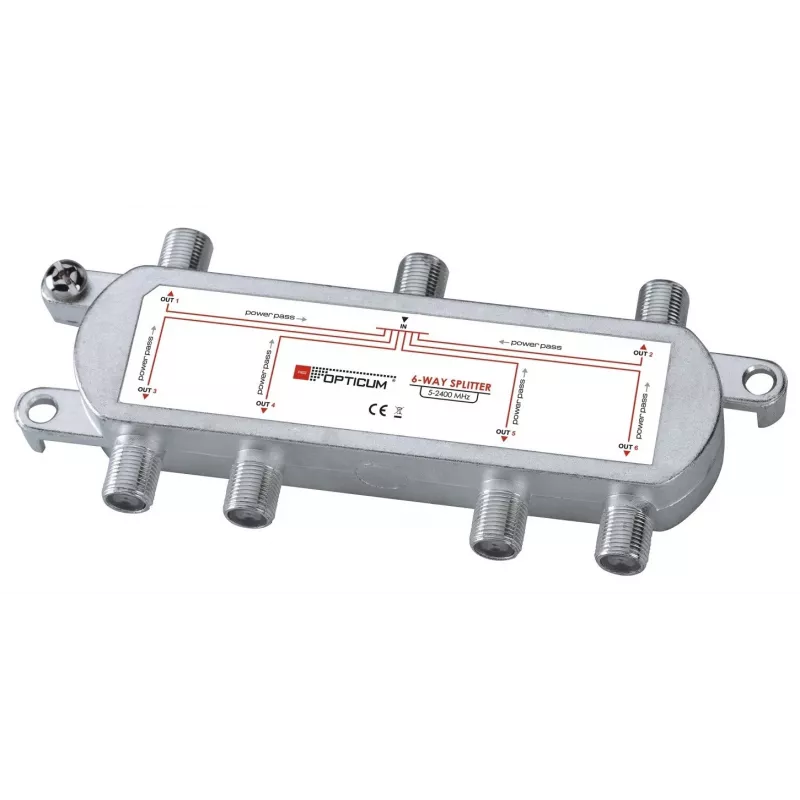 OPTICUM 1x6 DVB-T/S Signal Splitter 5-2400 MHz