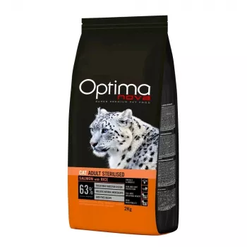 OPTIMANOVA Cat Adult Sterilised Salmon and Rice – sausa kačių dieta 2 kg