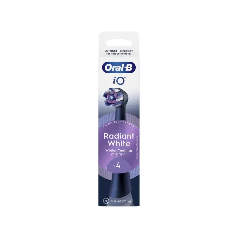 Oral-B iO Whitening pakaitinės šepetėlio galvutės, 4 vnt. (juodos)