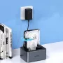 ORICO 6626C3-C-V1 2 diskų prijungimo stotelė su neprisijungus veikiančia klonavimo funkcija 2,5 inch/3,5 inch SATA HDD/SSD - pilka