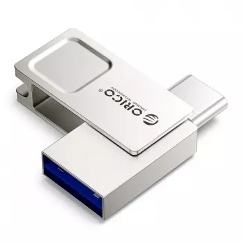 ORICO U301 32GB dviguba USB-A ir USB-C USB 3.2 Gen 1 atmintinė, sidabrinė
