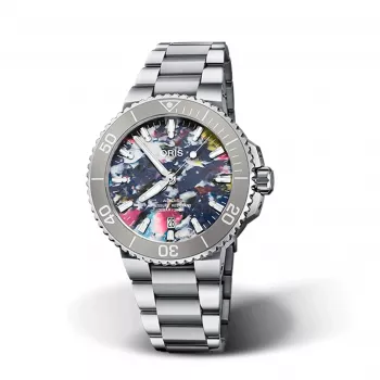 ORIS Aquis Date Calibre 400 Automatinis Mėlynas Ciferblatas Nerūdijančio Plieno Apyrankė 41,50 mm 7766-4150-Set