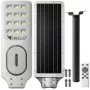 ORLLO 400W saulės energijos LED gatvės žibintas su 28W panele, judesio jutikliu ir nuotolinio valdymo pulteliu, 2713LM, 6500K