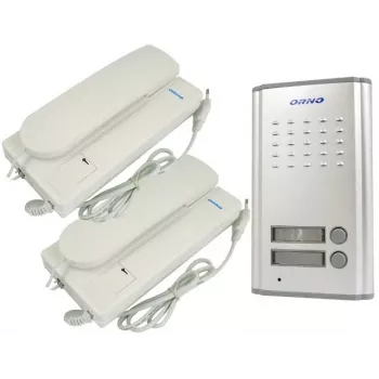 ORNO OR-DOM-RL-903 Laidinio vaizdo domofono rinkinys su 7 colių LCD monitoriumi, aliuminio lauko panele, IR naktiniu matymu, 4 laidų jungtimi