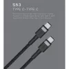 ORSEN S53 USB-C į USB-C laidas 3A 1m mėlynas