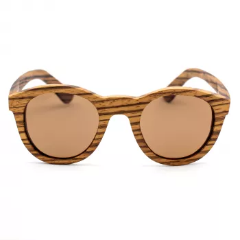 ORYGIN WOOD-B Unisex Akiniai su Mediniais Rėmeliais, UV400 Apsauga, Rudi Lęšiai, 45/25/145 mm