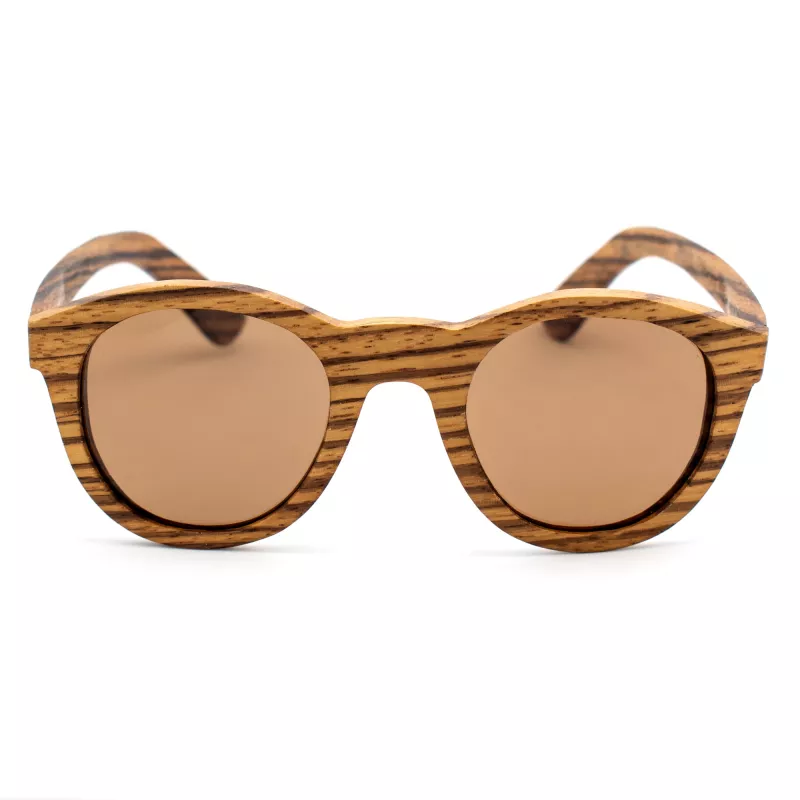 ORYGIN WOOD-B Unisex Akiniai su Mediniais Rėmeliais, UV400 Apsauga, Rudi Lęšiai, 45/25/145 mm