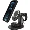 OtterBox 3-in-1 MagSafe belaidė įkrovimo stotelė - Radiant Night (juoda) - 7.5W iPhone, AirPods, Apple Watch