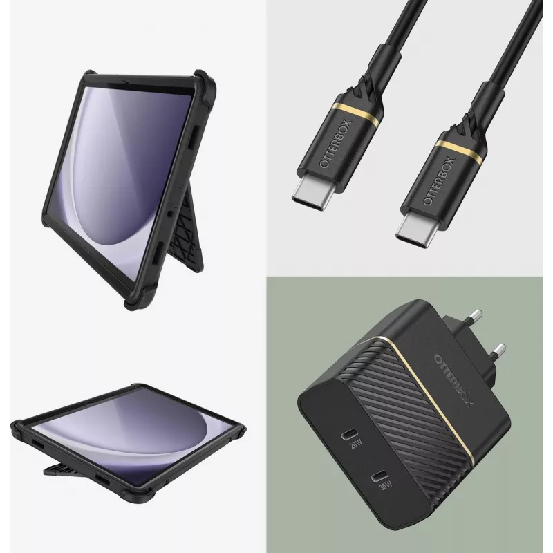 OtterBox Defender Series Dėklas, skirtas Samsung Galaxy Tab A9+ - Juodas