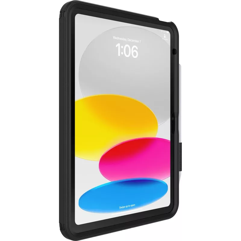 OtterBox Defender Series Kickstand Case, skirta iPad 10th Gen – itin tvirtas apsauginis dėklas su integruotu ekrano apsauginiu stiklu, atitinka karinius standartus, juoda (77-93756)