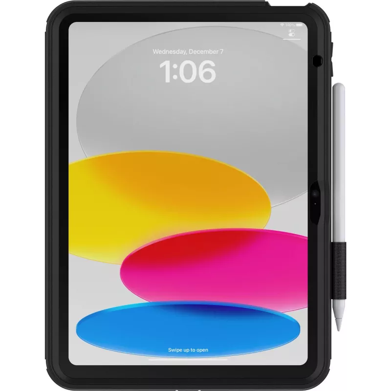 OtterBox Defender Series Kickstand Case, skirta iPad 10th Gen – itin tvirtas apsauginis dėklas su integruotu ekrano apsauginiu stiklu, atitinka karinius standartus, juoda (77-93756)