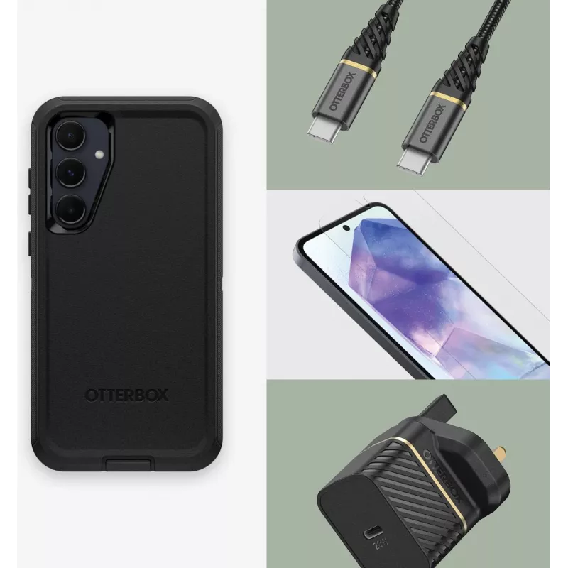 OtterBox Defender Series galinis dangtelis, skirtas Samsung Galaxy S20 FE – juodas 77-95431