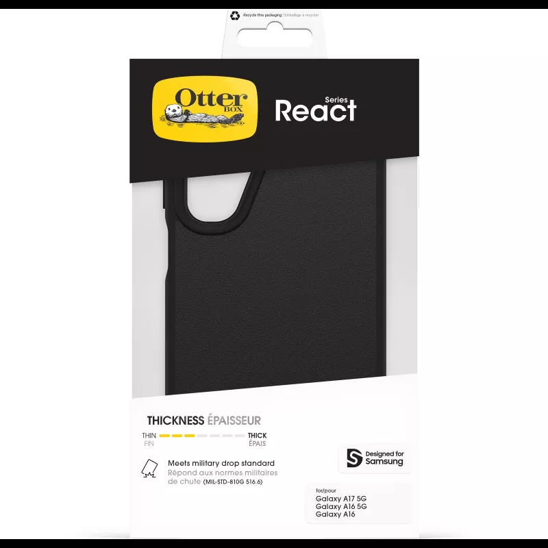 OtterBox React Series Dėklas Samsung Galaxy A17/A17 5G/A16/A16 5G - Juodas