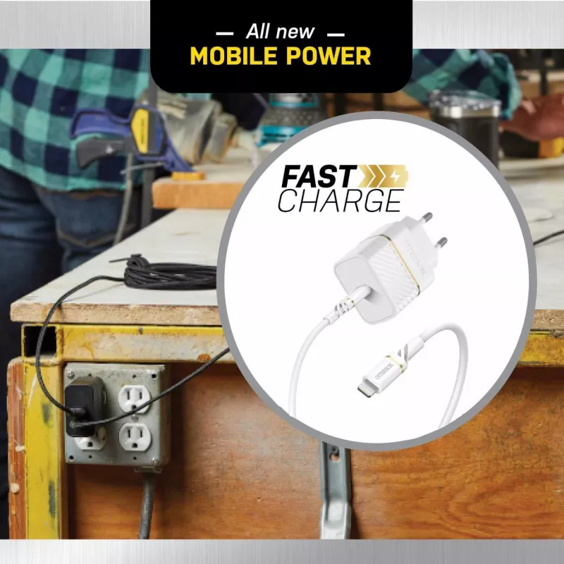 OtterBox Wall Charger 20W USB-C PD 3.0 Cloud Dust White