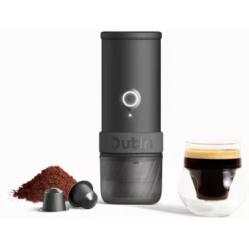 OutIn Mino nešiojamas elektrinis espresso aparatas – Space Grey