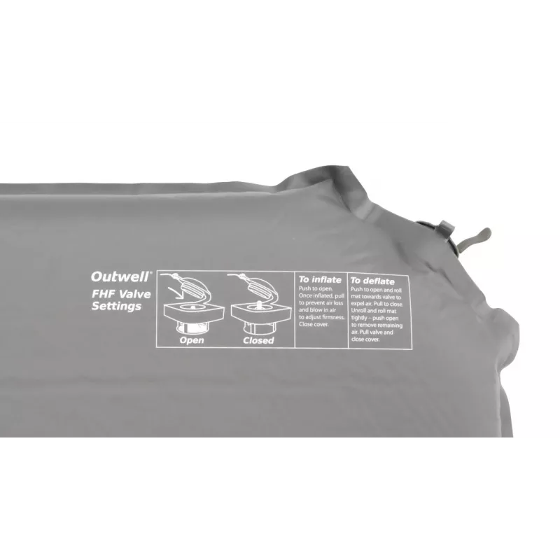 Outwell Sleepin Double Mat 100 mm – savaime prisipučiantis dvigubas čiužinys 200 x 130 x 10 cm, pilka/mėlyna