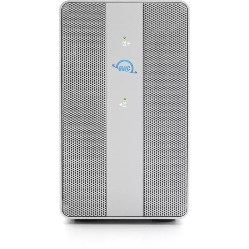 OWC Mercury Elite Pro Dual 2-Bay RAID korpusas su 3 prievadų USB šakotuvu, USB 3.2 Gen 2 Type-C (sidabrinis)