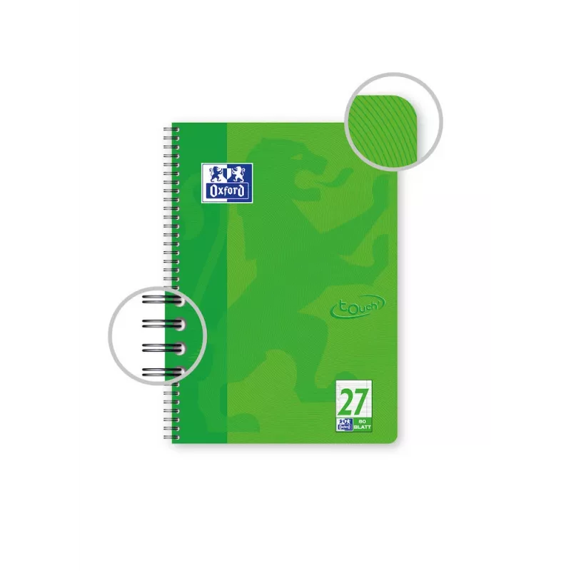 Oxford TOUCH sąsiuvinis – žalias – A4+ – 80 lapų – 90 g/m² – linijinis