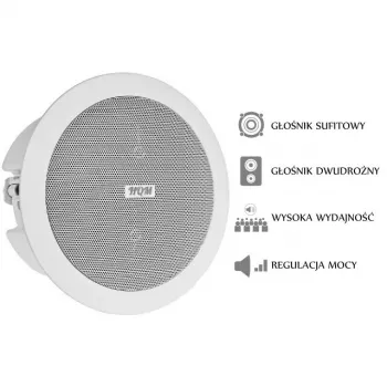 PA lubinis garsiakalbis HQM-SOZ1024 10W 100V Baltas