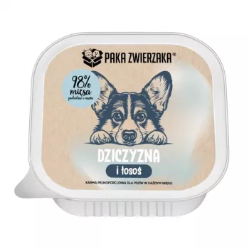 PAKA ZWIERZAKA žvėriena ir lašiša šlapias ėdalas šunims - 150g
