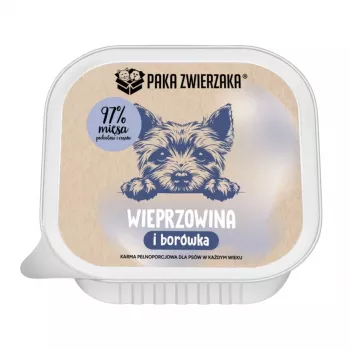 PAKA ZWIERZAKA Kiauliena su mėlynėmis Mono šlapias maistas šunims 150g