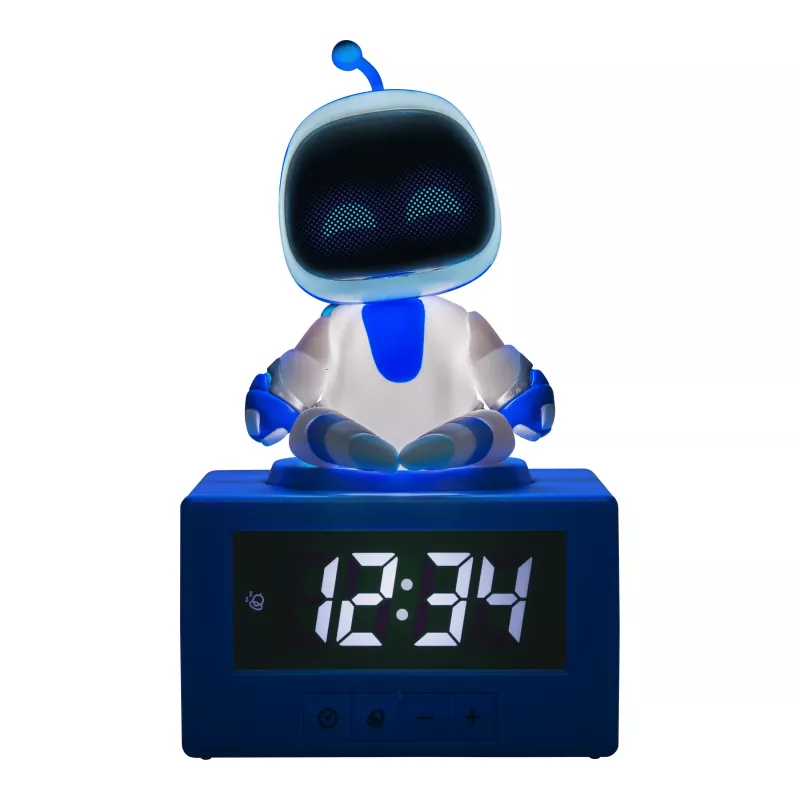 Paladone AstroBot Icon žadintuvas – pilkas/baltas, robotas su LCD ekranu ir snaudimo funkcija