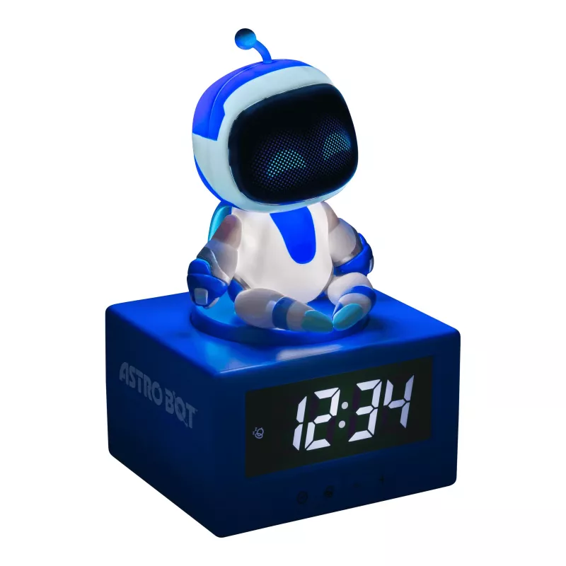 Paladone AstroBot Icon žadintuvas – pilkas/baltas, robotas su LCD ekranu ir snaudimo funkcija