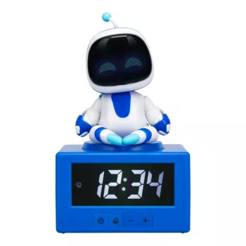 Paladone AstroBot Icon žadintuvas – pilkas/baltas, robotas su LCD ekranu ir snaudimo funkcija
