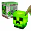 Paladone Minecraft Creeper SquishyGlo silikoninis šviestuvas įkraunamas – pritemdomas žalias LED naktinis šviestuvas su 3 ryškumo lygiais ir Micro USB įkrovimu