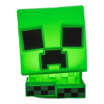 Paladone Minecraft Creeper SquishyGlo silikoninis šviestuvas įkraunamas – pritemdomas žalias LED naktinis šviestuvas su 3 ryškumo lygiais ir Micro USB įkrovimu