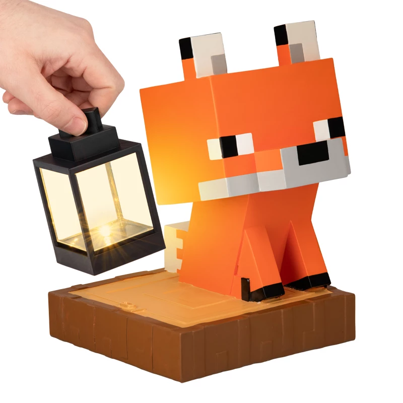 Paladone Minecraft Fox Solar Light – Saulės energija varomas dekoratyvinis LED šviestuvas su prieblandos davikliu