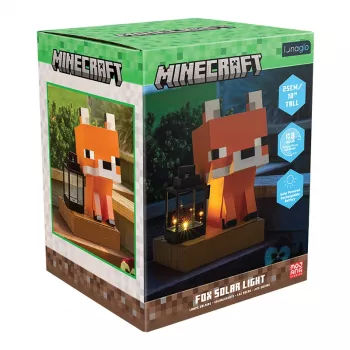 Paladone Minecraft Fox Solar Light – Saulės energija varomas dekoratyvinis LED šviestuvas su prieblandos davikliu