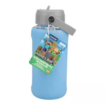 Paladone Minecraft Stiklinis Vandens Butelis 450 ml Creeper Dizainas