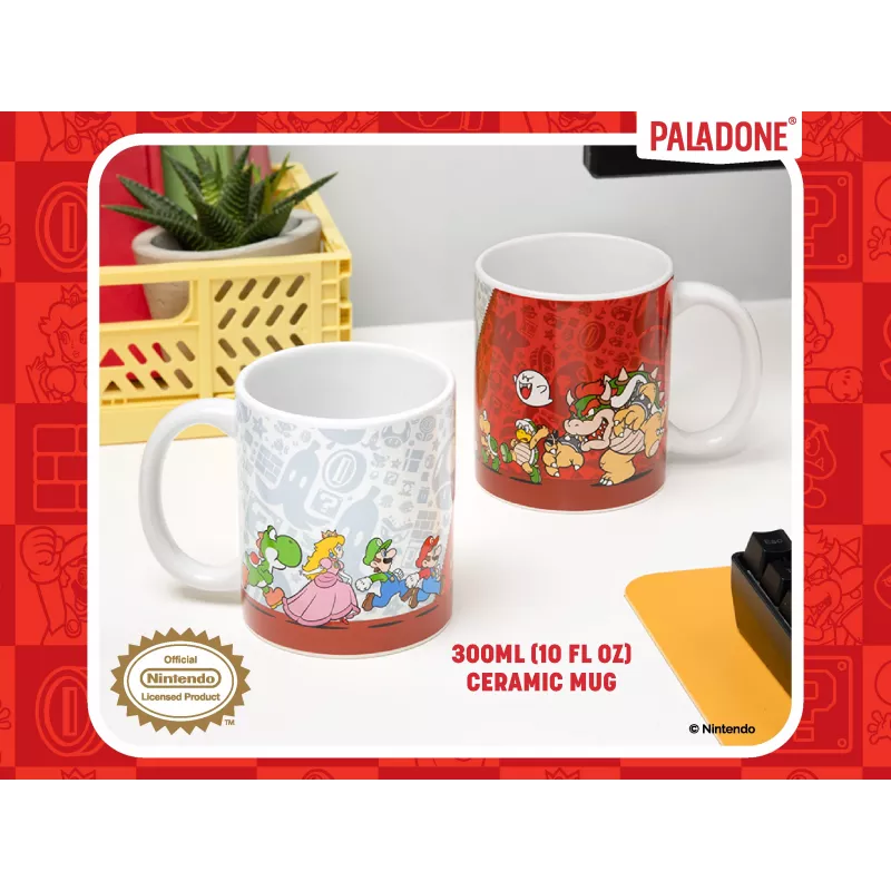 Paladone Super Mario puodelis – Heat Change Question Block keraminis 300 ml