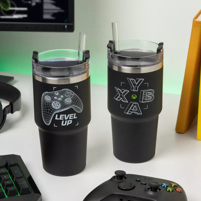 Paladone Xbox Gamer Cup - keraminis puodelis su valdiklio formos rankena, 300 ml, juodas/žalias