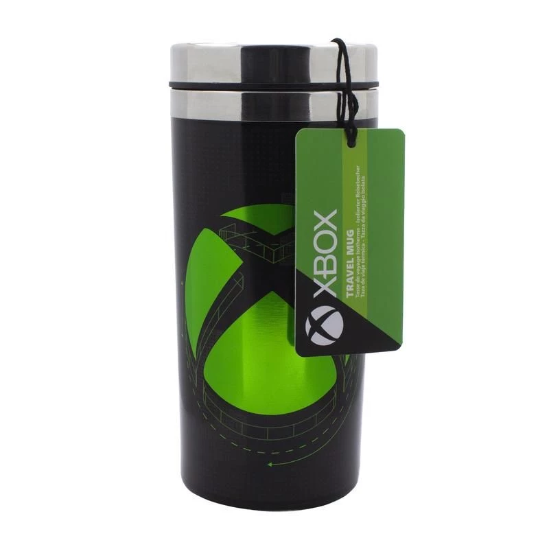 Paladone XBOX metalinis kelioninis puodelis 450ml dvigubomis sienelėmis iš nerūdijančio plieno