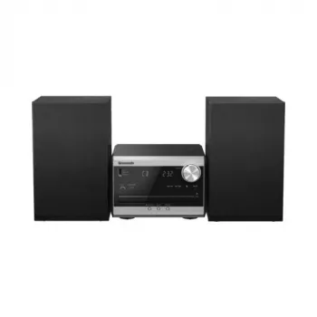 Panasonic SC-PM272EG-S Mikro Hi-Fi sistema su CD, Bluetooth, DAB/DAB+ radiju, USB ir AUX – sidabrinė (20 W RMS)
